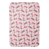 バレンタインフランスのブルドッグ バスマット (正面縦)