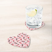 バレンタインフランスのブルドッグ ペーパーコースター (インサイチュ)