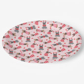 バレンタインフランスのブルドッグ ペーパープレート (アングル)