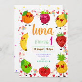 バレンタインフルーツ誕生日招待状 招待状 (正面/裏面)