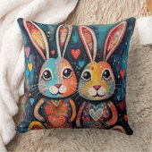 バレンタインフレンズバンニーズ長い耳ハート クッション (ブランケット)