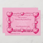 バレンタインフレームカクテルパーティー招待状 招待状 (正面/裏面)