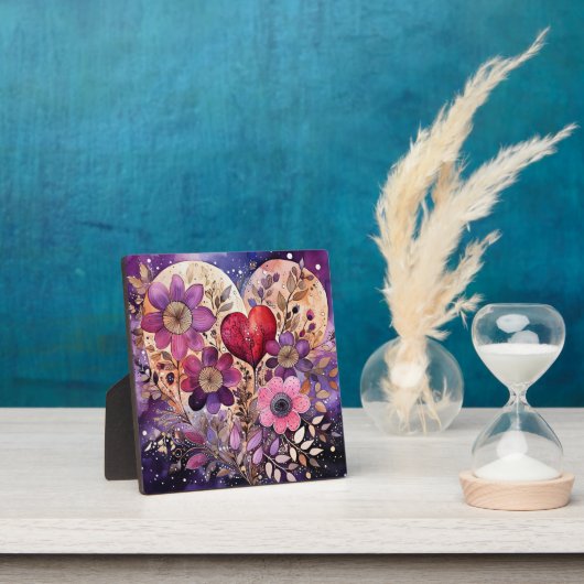 バレンタインフローラハートアート フォトプラーク (インサイチュ)