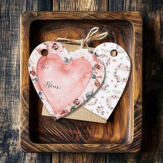 バレンタインフローラハート型ギフト フェイバータグ