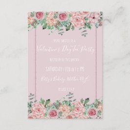 バレンタインフローラパーティースタイル招待状 招待状