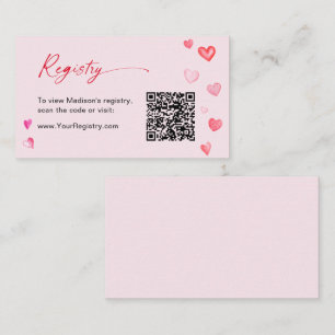 バレンタインブライダルシャワーQRコードレジストリ エンクロージャーカード