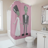 バレンタインブライドフランケンシュタインモンスター不気味な不気味 シャワーカーテン (インサイチュ)