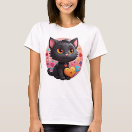 バレンタインブラックの子猫 Tシャツ