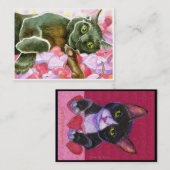 バレンタインブラックキャット両面ACEOプリント 名刺 (正面/裏面)