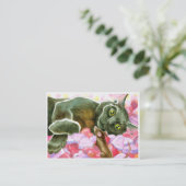 バレンタインブラックキャット両面ACEOプリント 名刺 (スタンド正面)