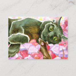 バレンタインブラックキャット両面ACEOプリント 名刺