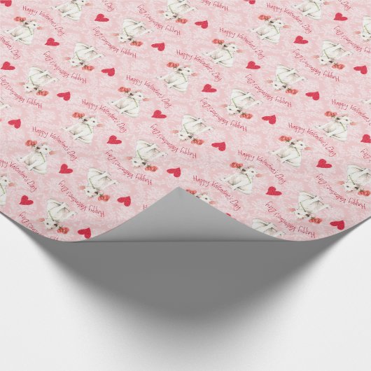 バレンタインブルテリア ラッピングペーパー (角)