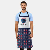 バレンタインプリントエプロン エプロン (着用した状態)