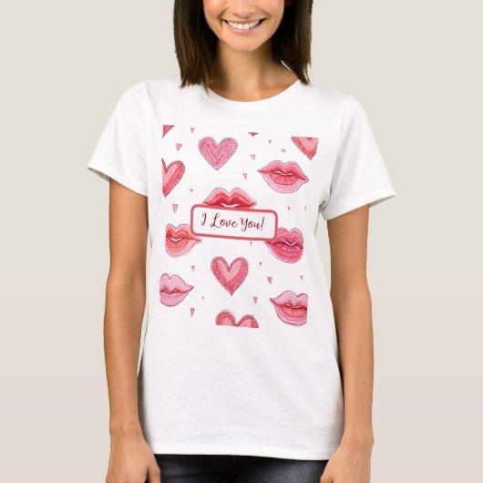 バレンタインプリントTシャツ Tシャツ (正面)