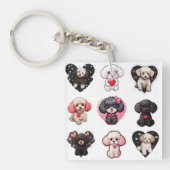 バレンタインプードルドッグ |愛犬家 | キーホルダー (正面)