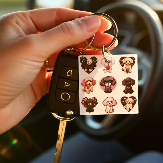 バレンタインプードルドッグ |愛犬家 | キーホルダー