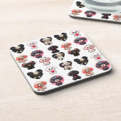 バレンタインプードルドッグ |愛犬家 | コースター (左側)