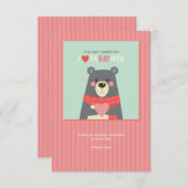 バレンタインベアーホリデーカード 招待状 (正面/裏面)