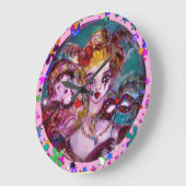 バレンタインベニスの仮装パーティー ラージ壁時計 (傾斜)