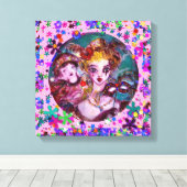 バレンタインベネチアンマスカレードパーティー キャンバスプリント (インサイチュ (ウッドフロア))