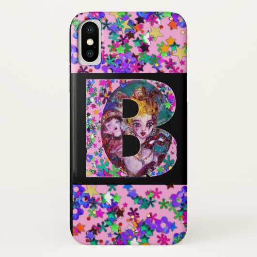 バレンタインベネチアンマスカレードモノグラムB文字 Case-Mate iPhoneケース (裏面)