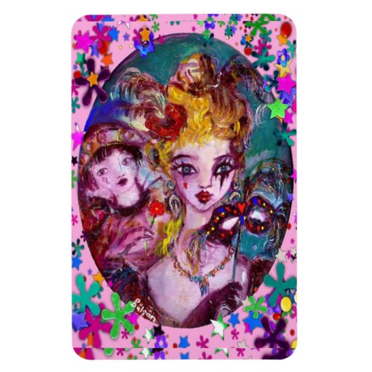 バレンタインベネチアンマスカレード紙吹雪 マグネット (縦)