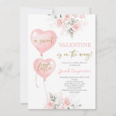 バレンタインベビーシャワーガール招待状 招待状 (正面)