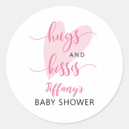 バレンタインベビーシャワーピンクハート ラウンドシール