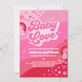 バレンタインベビーシャワーベビーラブベビーシャワー 招待状 (正面)
