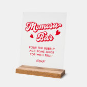 バレンタインベビーシャワーモモモザバー アクリルサイン (傾斜)