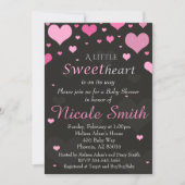 バレンタインベビーシャワー招待状、ピンクシャワー 招待状 (正面)