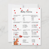 バレンタインベビートリビアゲームベビーシャワーゲームカード 招待状 (正面)