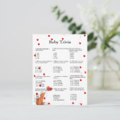 バレンタインベビートリビアゲームベビーシャワーゲームカード 招待状 (スタンド正面)