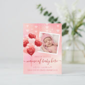 バレンタインベビーハートバルーン2月誕生 案内ポストカード (スタンド正面)