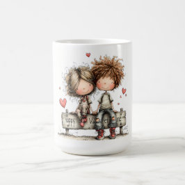 バレンタインベンチバディーズイラスト コーヒーマグカップ
