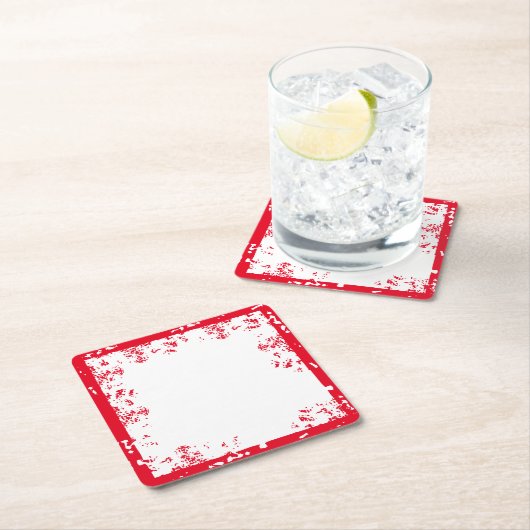 バレンタインホワイト&レッドスクラフコースター スクエアペーパーコースター (インサイチュ)