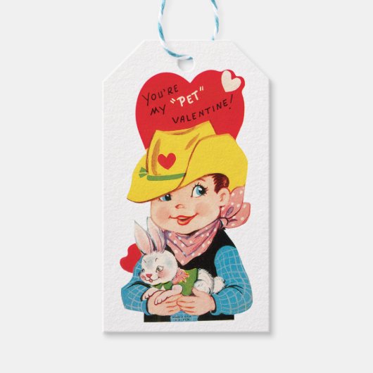 バレンタインボーイとウサギハート ギフトタグ (正面)