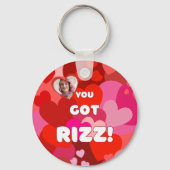 バレンタインポップ・アートのハート キーホルダー (正面)