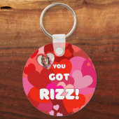 バレンタインポップ・アートのハート キーホルダー (正面)