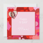 バレンタインポップ・アートのハート シーズンカード (裏面)