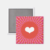 バレンタインポップ・アートのハート マグネット (正面/裏面)
