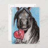 バレンタインポニーポストカードブラック シーズンポストカード (正面/裏面)