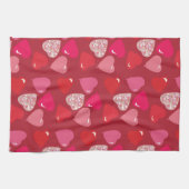 バレンタインミニハートバルーン赤ピンクタオル キッチンタオル (横)