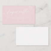 バレンタインミニマルハートおむつラッフル エンクロージャーカード (正面/裏面)