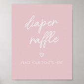 バレンタインミニマルハートおむつラッフル ポスター (正面)