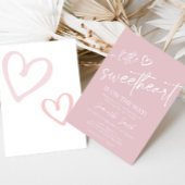 バレンタインミニマルハート赤ちゃんシャワー 招待状