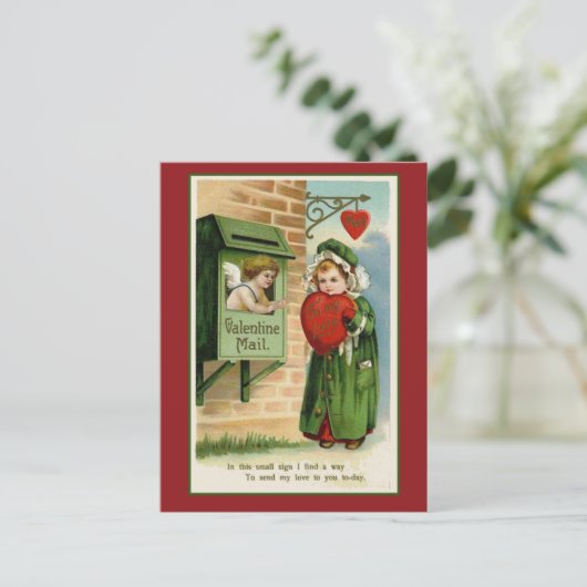 バレンタインメールヴィンテージハートアート シーズンポストカード (スタンド正面)