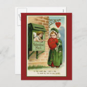 バレンタインメールヴィンテージハートアート シーズンポストカード (正面/裏面)