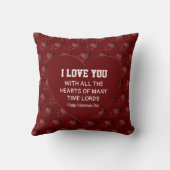 バレンタインユーモア | I Love You | Time Lordハート クッション (裏面)
