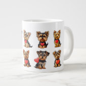 バレンタインヨークシャーテリアドッグ |ペット愛好家 | ジャンボコーヒーマグカップ (正面右)